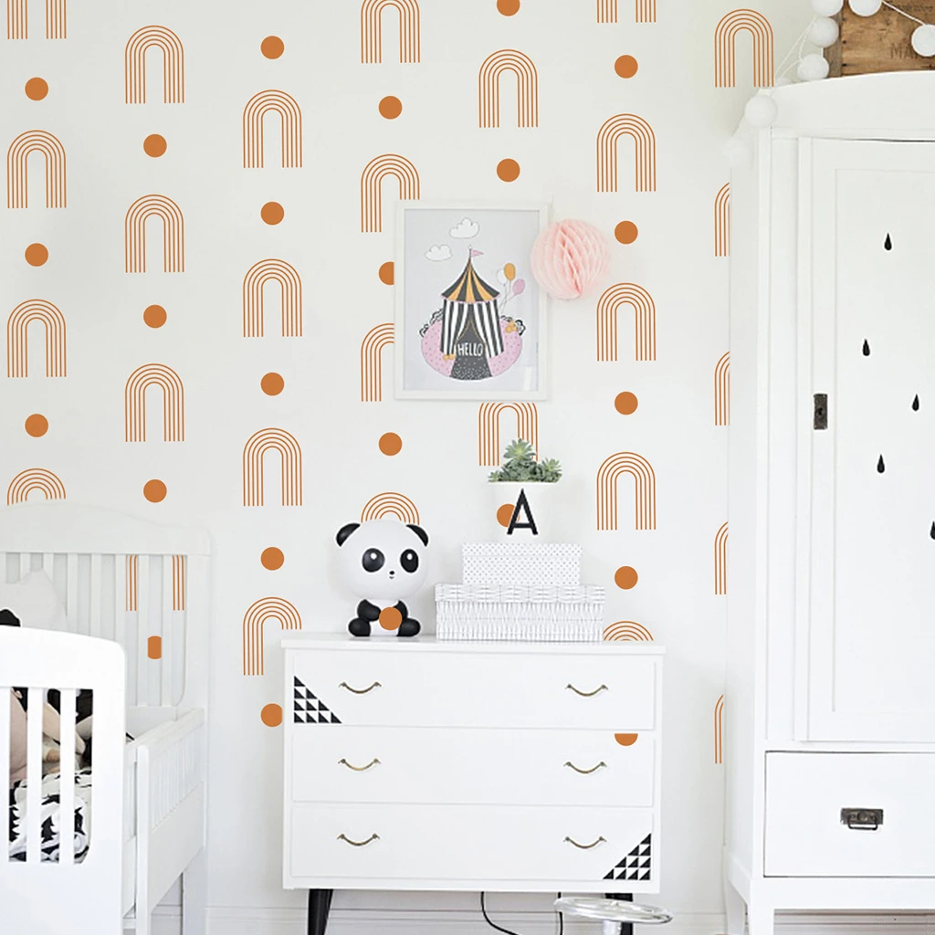 48pcs Bohemian Arched Wall Stickers Room Decor Removable DIY Vinyl