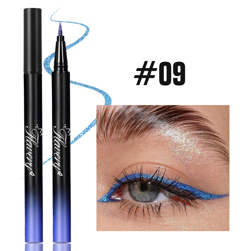 Flüssiger Eyeliner In Rauchigem Schwarz-violett Mit Glitzer Effekt_voghion.com