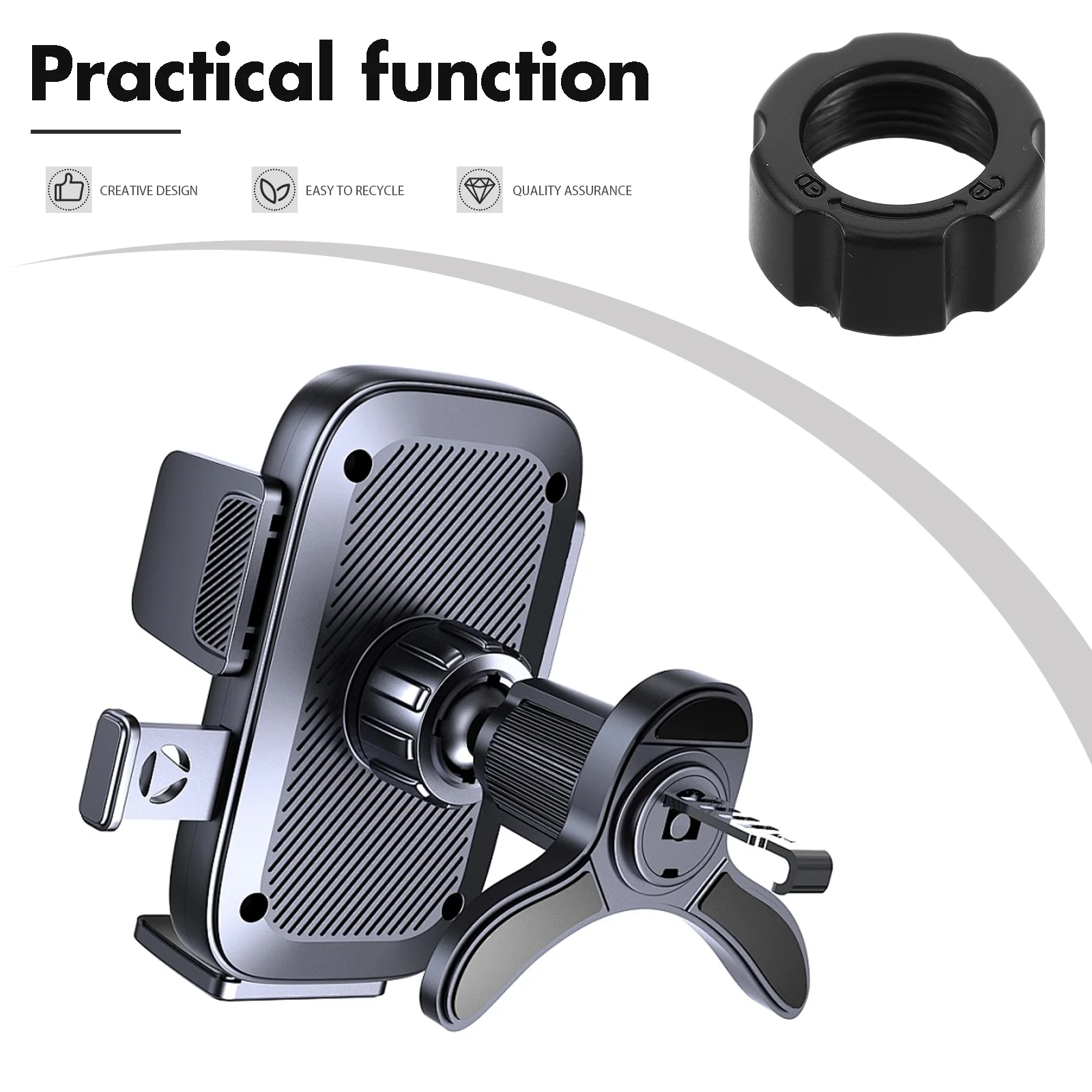 Ten Pcs Phone Mount Car Ball Joint Adapter Nut Screw On Bracket Holder Accessory Anti Slip Mat Fixing Rings Car Part Vehicle