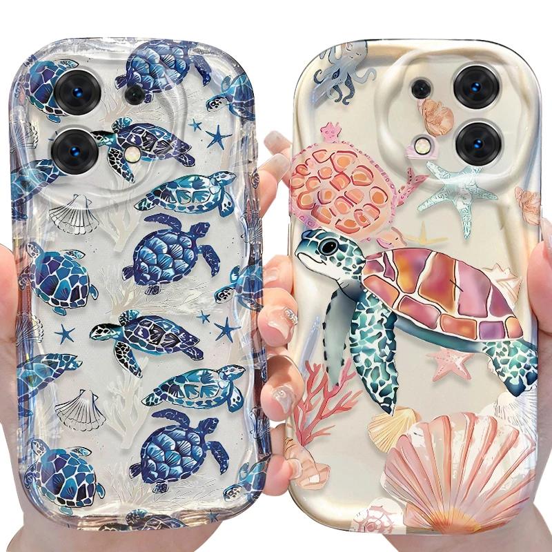 Sea Turtles Octopus Liquid Silicone Phone Case