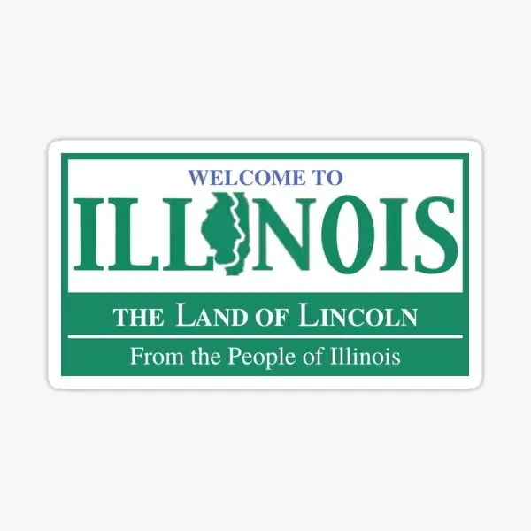

Welcome To Illinois Glossy 5PCS Car Stickers for Car Cute Art Print Background Bumper Window Home Funny Anime Decorations