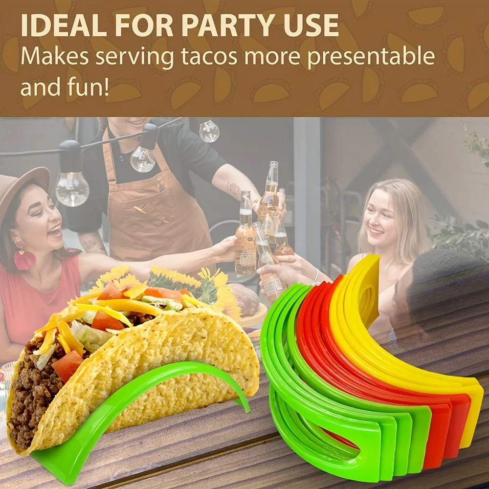 Taco Holder Reusable Taco Holder Washable Colorful Rack Tortilla Pancake Rack 3/6/12/18pcs