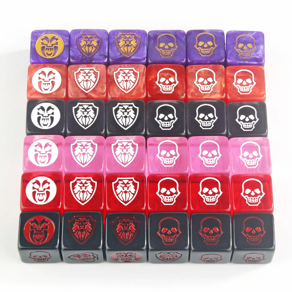 GameDice6pcsD6DiceTransparentMarbleOpaqueColorforBoardGame