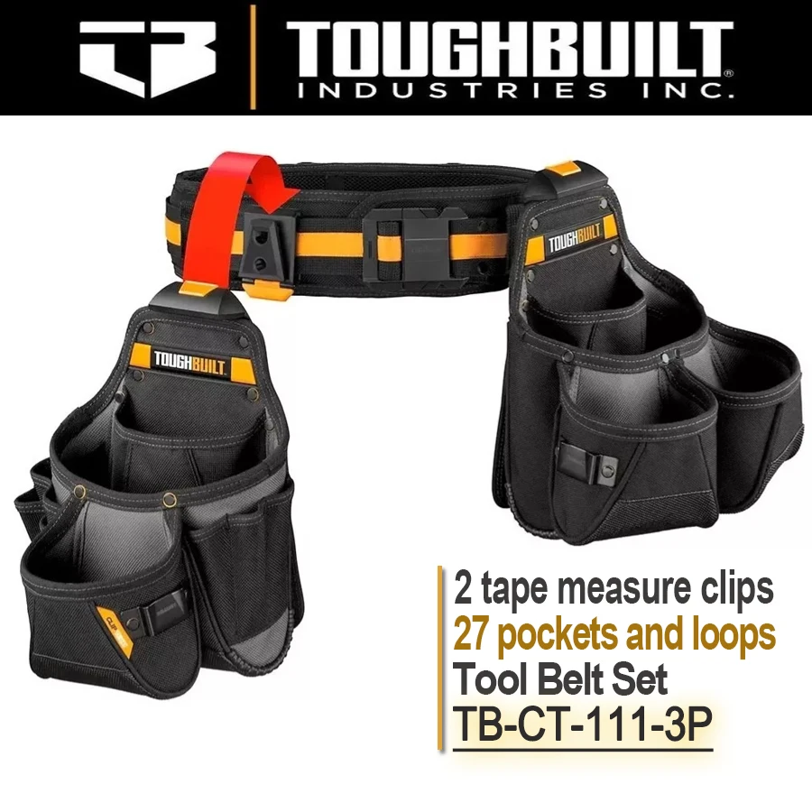 ToughBuilt TB-CT-111-3P ClipTech Tradesman Tool Belt Set (3pcs) 27