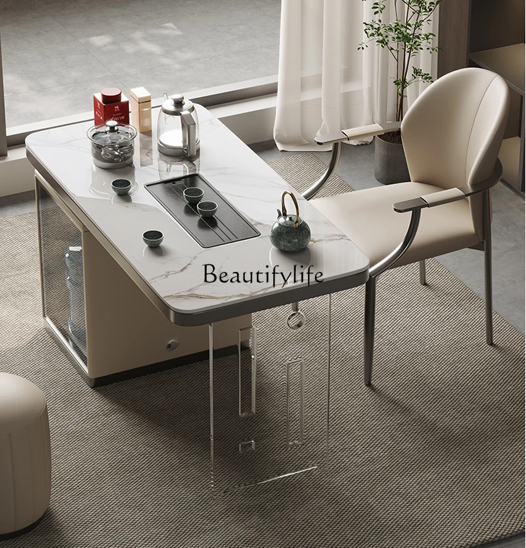 

Light Luxury Stone Plate Table-Chair Set Simple Modern Small Apartment