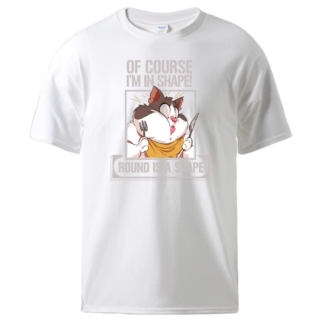 

Meme Of Course I'M In Shape!Round Is A Shapet Shirt Men Soft Cotton Tee Shirts Casual Fashion Tops Classic Retro Short Sleeved
