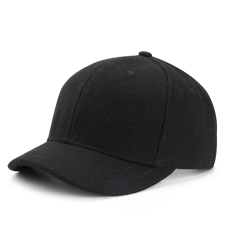 Mens Short Brim Baseball Cap Casual Retro Wool Warm Snapback Caps for Women Short Billed Umpire Dad Hats 4