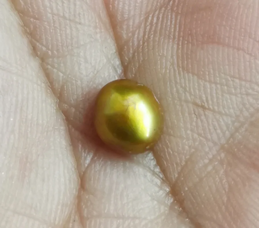 Around 7.167x4.93mm champagne gold bottom loose pearl full drilled for necklace bracelet pendant earring