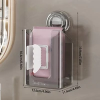 Bathroom Wet Wipes Holder, Refillable and Hygienic, Convenient Wall Mount with Adhesive Pads, Clear Designs K2WE 1