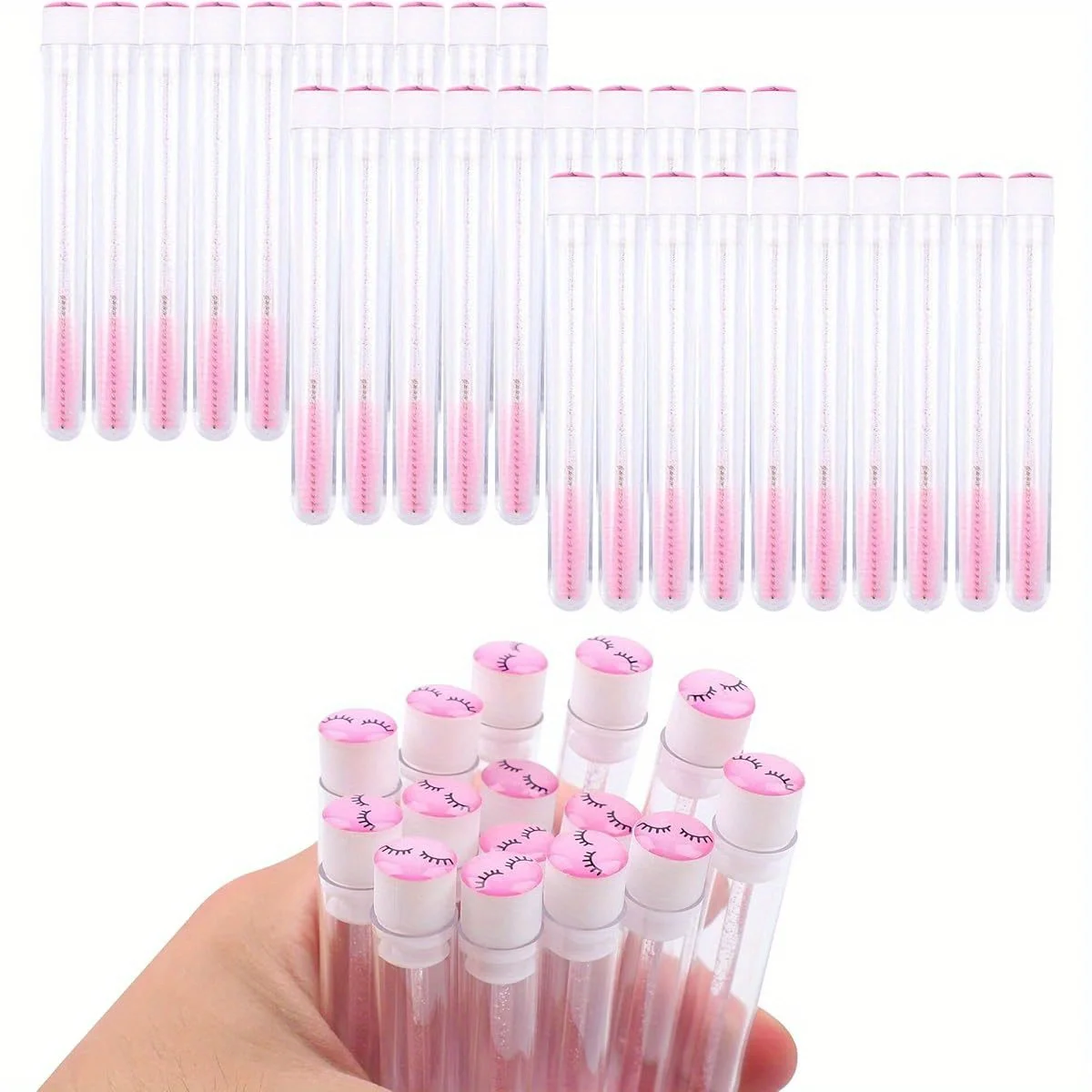 50PCS Professional Eyeliner & Lash Brushes , Individually Packed for Salon/Home/Pro Use, Disposable Precision Tools