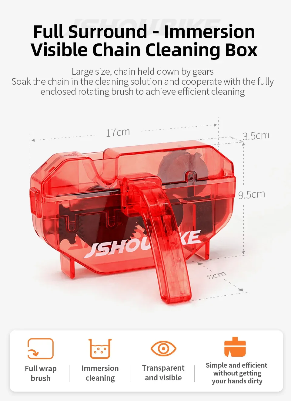 Description Picture 3 of itemBicycle Red Chain Cleaner Bike Chain Cleaning Tool Cycling Scrubber Washer Tool Mountain Bike Washing Kit Bicycle Accessories