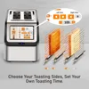 Toaster, 2 slice toaster, Automatic setting, Bagels, English muffins, toast, waffles, bread, Stainless steel 3