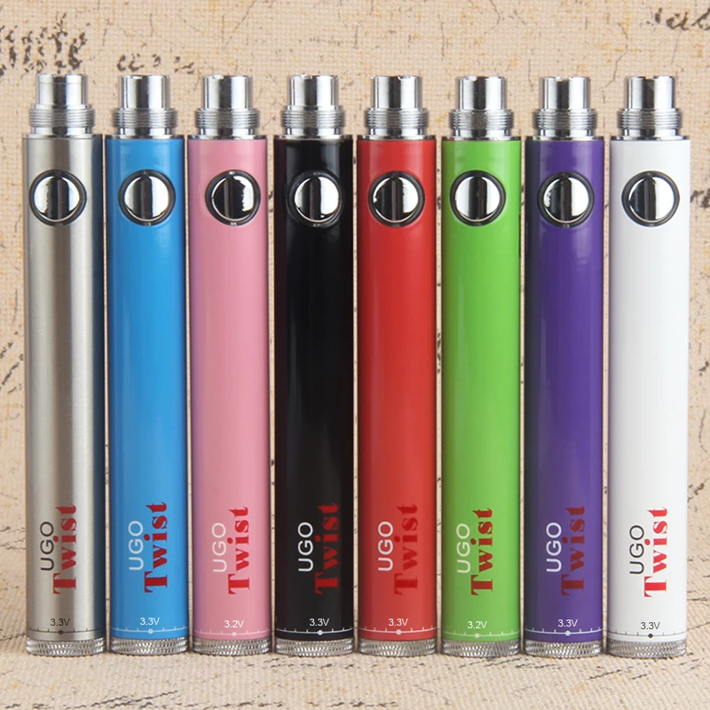 

5Pcs UGO Twist Vape Battery 3.3-4.8 Variable Voltage Evod Twist Batteries for Dual Coil Atomizer Vaporizer E Cigarette Vape Pen
