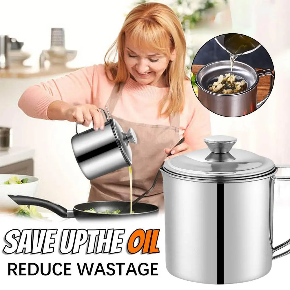 

Stainless Steel Filter Cup Grease Separating Home Tools Kitchen Filtering Pot Tool Oil Strainer O3D2