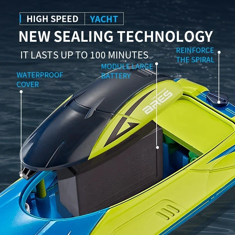 2.4G RC Boat S4 15km/h Dual Motor Waterproof High-speed Boat Summer Outdoore Water Remote Control Ship Toys Gifts Boys 6
