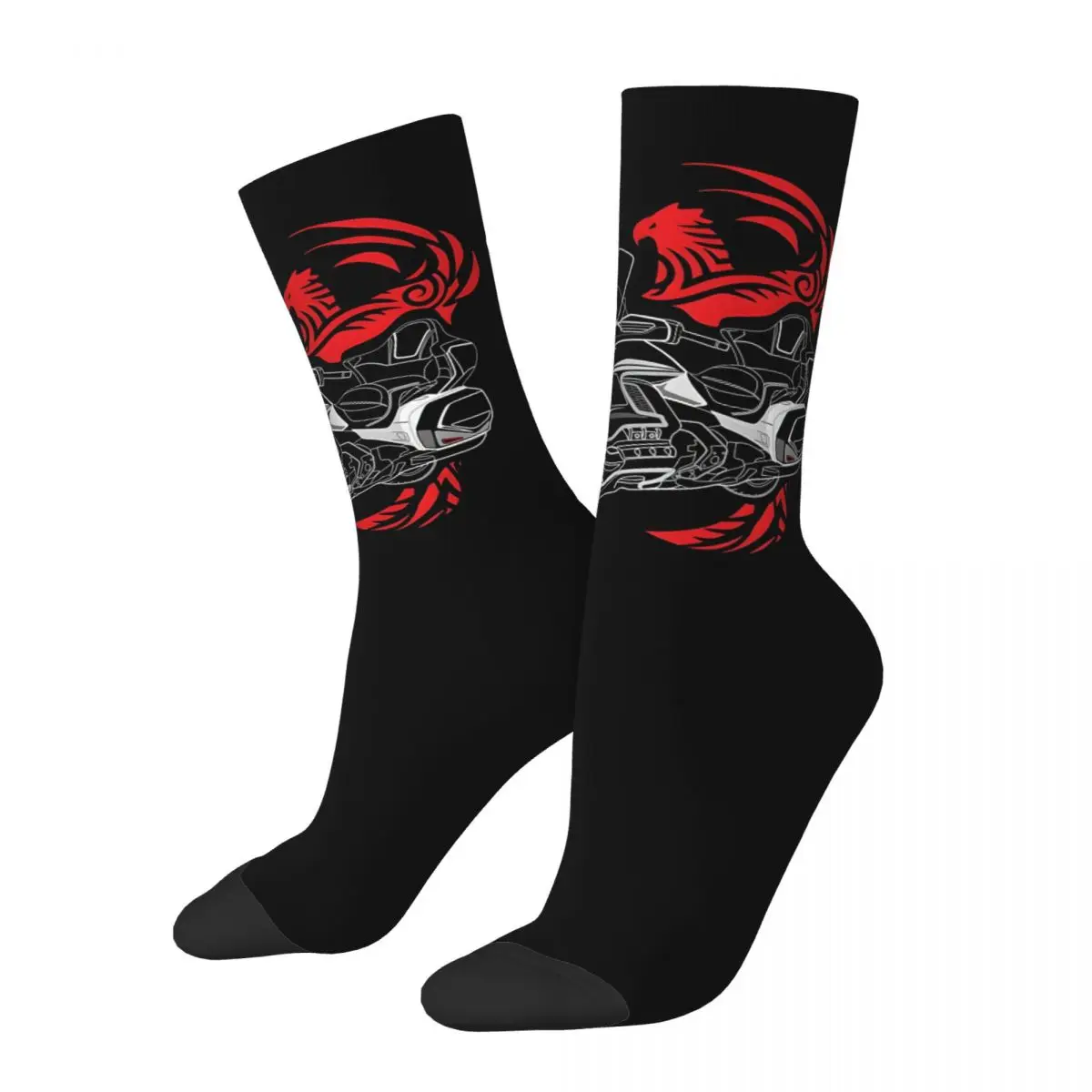 

Crazy Sock for Men Goldwing Legend Motorcycle Hip Hop Harajuku Goldwing Motorcycle Happy Quality Boys Crew compression Sock