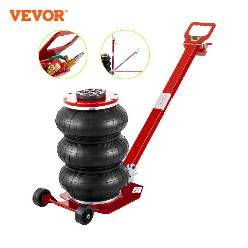 

VEVOR 3 Ton/6600 lbs Triple Bag Air Pneumatic Jack with Adjustable Handle 40CM Fast Lifting Car Jack Van SUV Auto Car Lift Tool