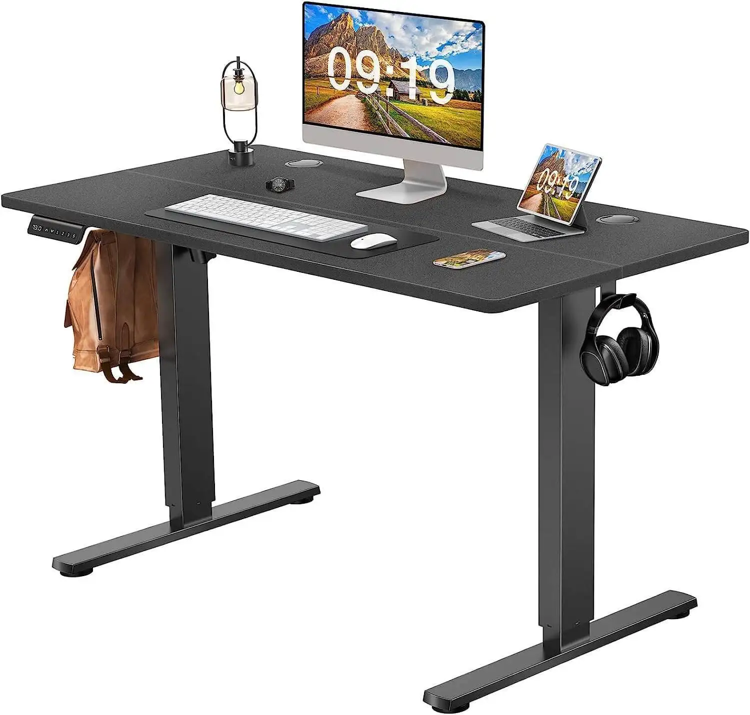 

Electric Height Adjustable Standing Desk,Sit to Stand Ergonomic Computer Desk,Black,48'' x 24" desk