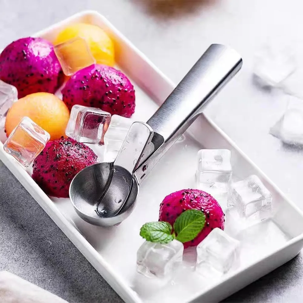 Ice Cream Scoops Multifunctional Stainless Steel Dual-Purpose Scoop Fruit Watermelon Spoon Ball Scoop Ice Cream Tools