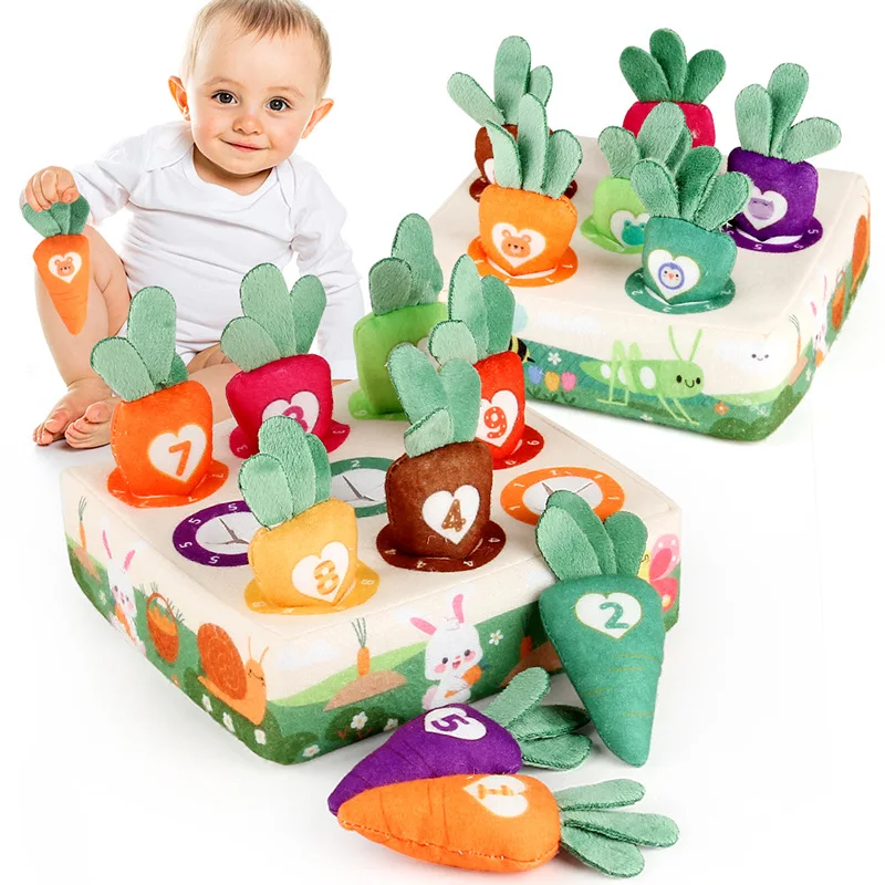 

Baby Toys 6 12 Months Plush Pulling Carrot Toys Early ducation Developing Radish Games Children Boy Girl Learning Sensory Toys