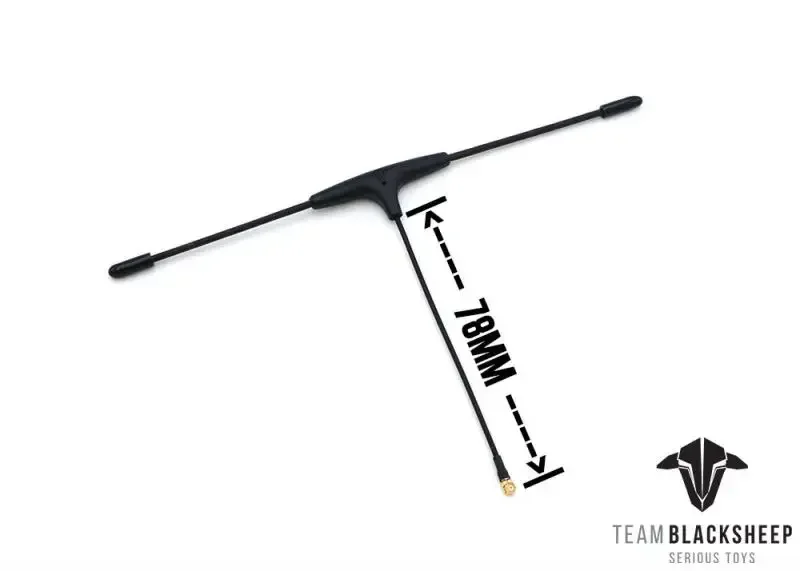 Antenne Immortal T v2 5.8GHz fixée sur un bras de drone FPV, prête pour le vol.