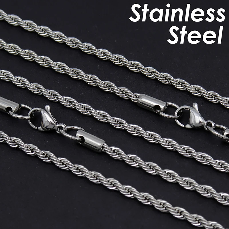 Rope Chain Wholesale Stainless Steel Chains 10 Pieces 3mm 5mm Rope