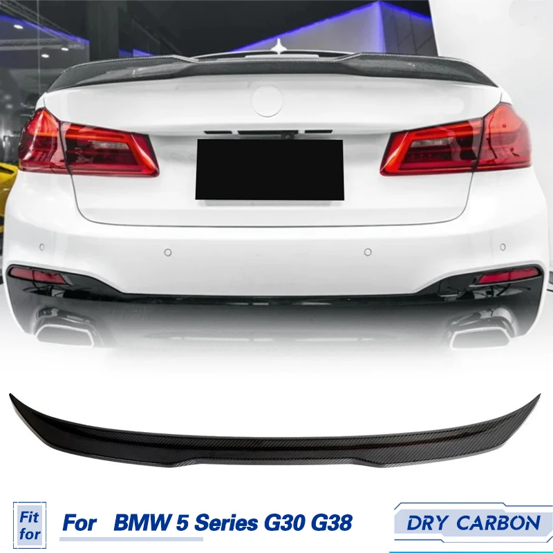 

Car Rear Trunk Spoiler Wing Dry Carbon for BMW 5 Series G30 G38 530i Sedan 4-Door 2017-2023 Auto Tail Boot Lid Wing Lip Spoiler