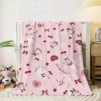 Cherry Lamb Beach Towel Large Blanket 150x200 Thin Wadding Blanket King Size Warm Blankets for Cold Fluffy Plaid Luxury Bedding 1