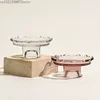 Japanese style high footed glass lace plate, small cake dessert plate, jewelry ring storage tray, aromatherapy candle tray 1