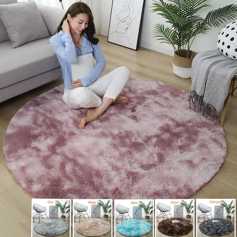 FashionLargeRoundSoftGradientPlushCarpetLivingRoomBedroom