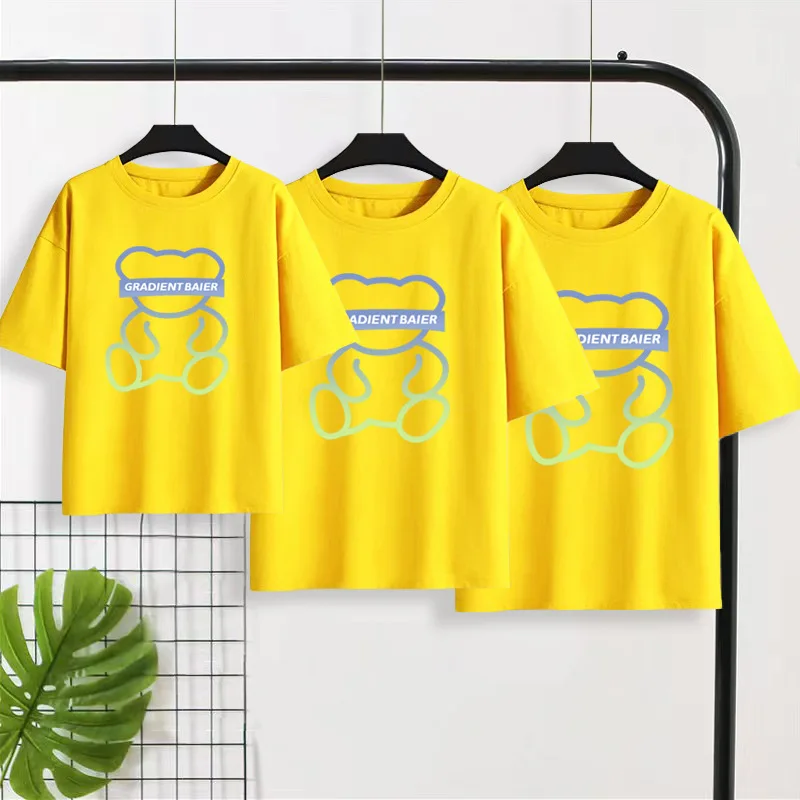 

Parent-child Matching T-shirt for Whole Family Look 2023 Summer Dad and Son Matching Clothes Mother and Daughter Same Top Tees