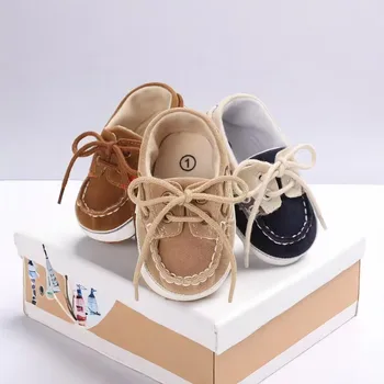 Cravatta scarpe da battesimo neonato Prewalker ragazze ragazzi scarpe Casual in pelle antiscivolo suola morbida neonato bambino primi camminatori 1