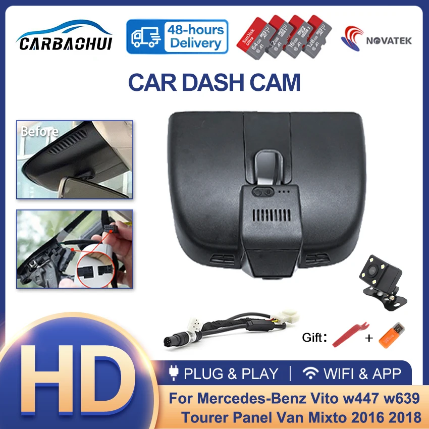 

New Plug and Play WIFI Car Dvr Dash Cam for Mercedes Benz Vito w447 w639 for Mercedes Benz Vito Tourer Panel Van Mixto 2016 2018