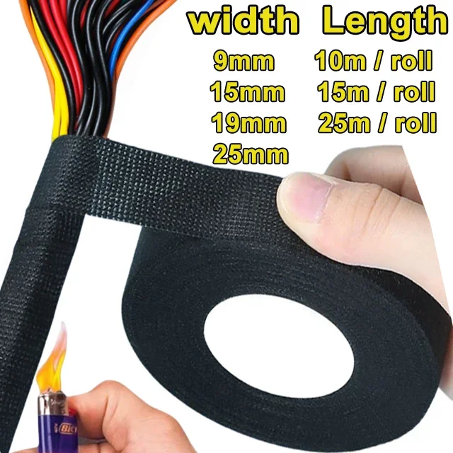 Electrical Tape Car Wiring Cloth Fabric Tape 9mm/15mm/19mm/25mm Adhesive Tapes thumbnail 5