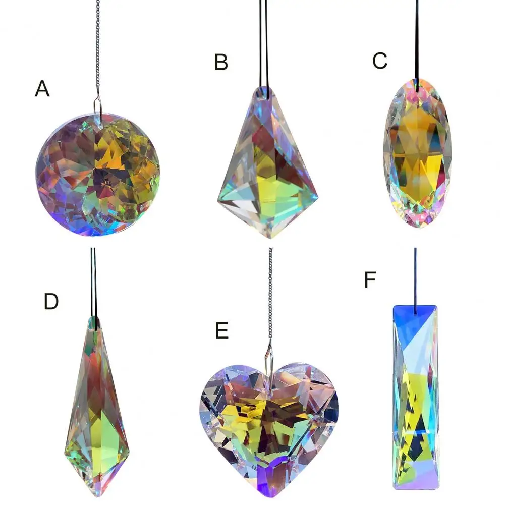 1Pc Rainbow Maker Window Ornament Elegant Faux Crystal Sunshade Decoration Handmade Faux Suncatcher Prisms for Home Garden Decor