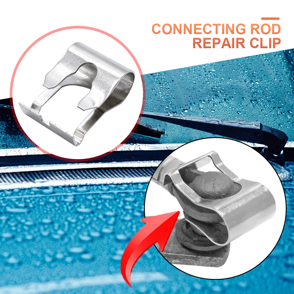 Universal Windscreen Wiper Linkage Corrosion Preventive Motor Rods Repair Clip Tool Free Installation Rods Arms for Vehicle 4
