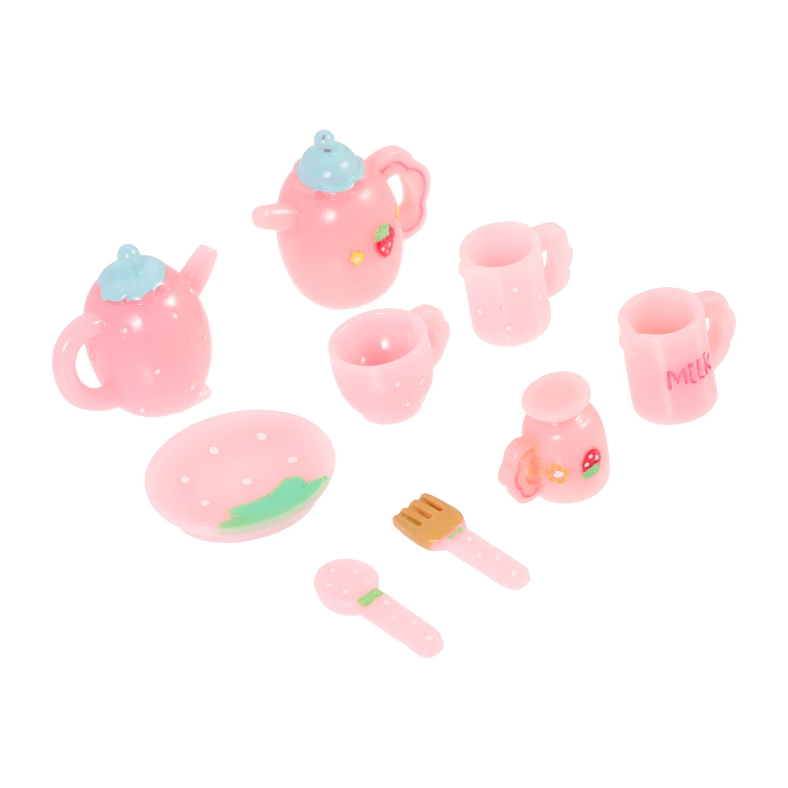 

1 Set Miniature Teaware Phone Case DIY Charms Resin Teaware Charm Miniature House Decor