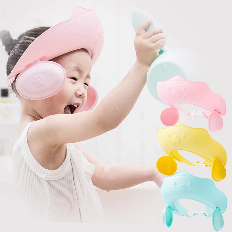 Bonnet de douche pour bébé, bonnet de douche réglable en silicone souple  pour enfants, bonnet de douche pour enfants de 0 à 6 ans pour protéger les  oreilles et les yeux de