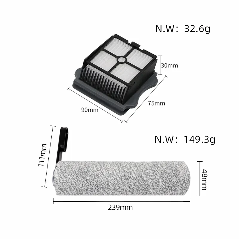 Kit Rechange HUAPX Pour Tineco S5/S5 Pro - 2 Rouleaux Brosse