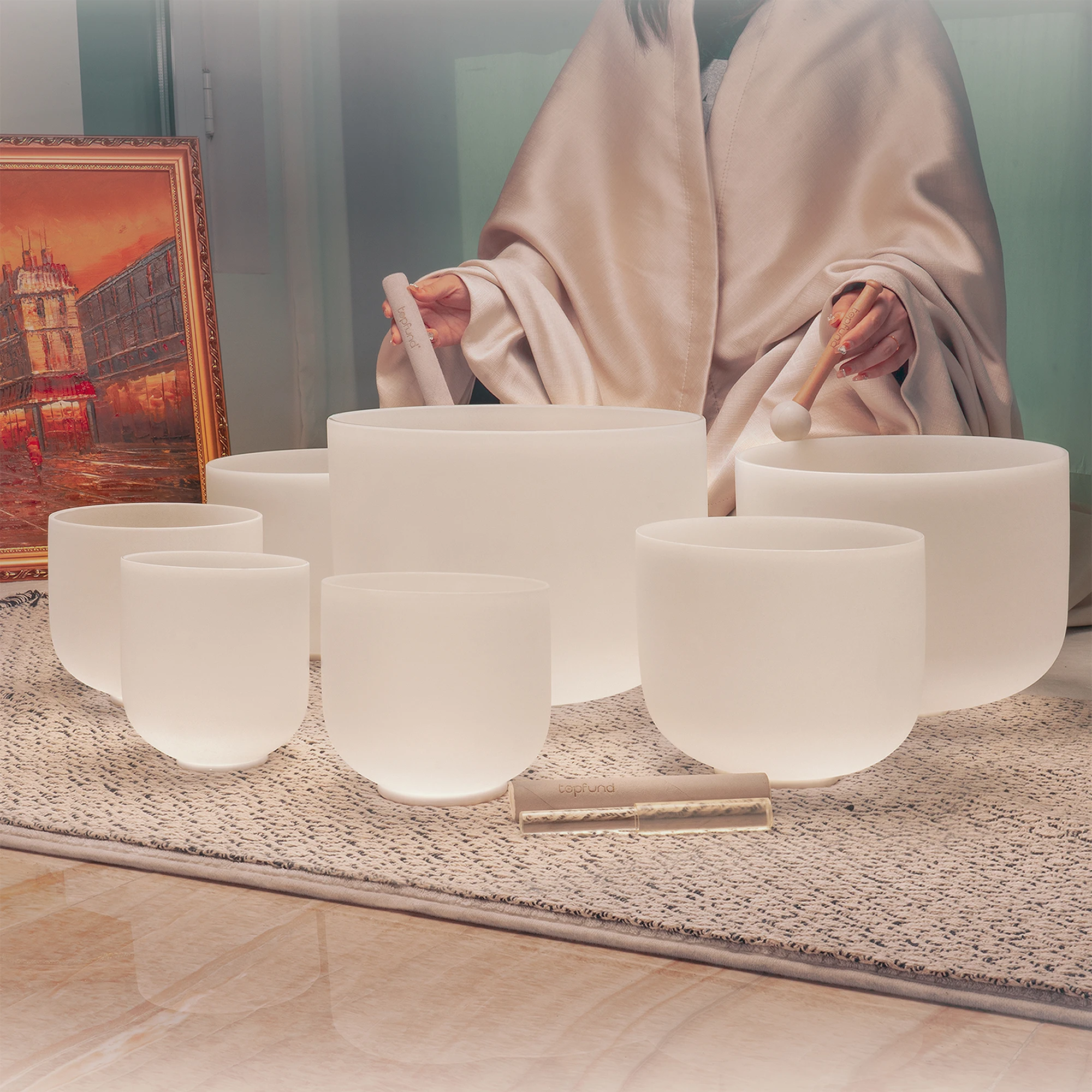 12インチクリスタルボウル クリスタルトーンズ社フロステッド