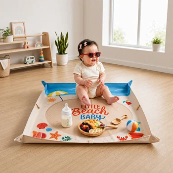 Tappetino per Bambini da Pavimento e Sotto il Seggiolone, Impermeabile, Lavabile, per Mangiare e Giocare