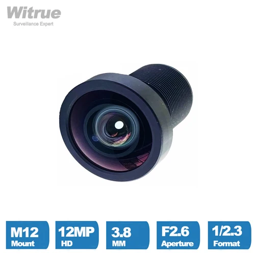 Witrue HD CCTV 렌즈, 고프로 DJI, SJCAM, SJ7 카메라용 왜곡 없음, IR 필터 포함, 650nm, 1/2.3 인치, F2.6, 4K HFOV, 12MP, 3.8mm 2
