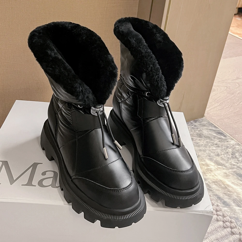 Women's Uggs Winter 2022 New Plush Comfort Cotton Boots With Rounded Tips  For Warmth - Women's Boots - AliExpress