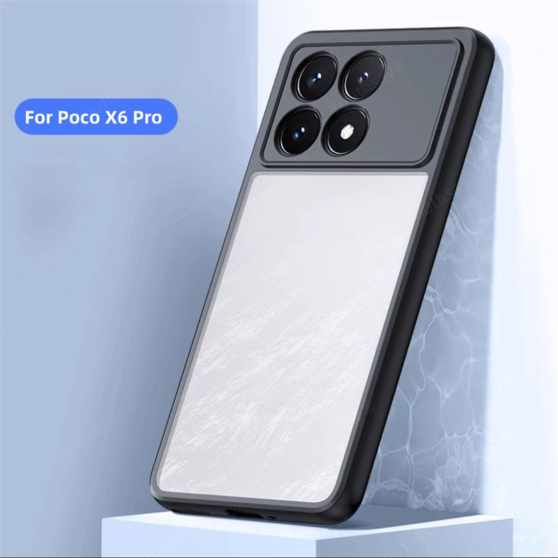 For Poco X6 Pro Case For Poco X6 Pro Cover Funda Hard Clear PC Soft TPU Shockproof Camera Full Protective Back Case Poco X6 Pro