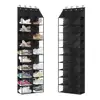 Over The Door Shoe Organizer Oxford Fabric Hanging Shoe Rack With 20 Large Pockets & 4 Metal Hook 10 Layers Clear Shoe Holder 1