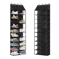 Over The Door Shoe Organizer Oxford Fabric Hanging Shoe Rack With 20 Large Pockets & 4 Metal Hook 10 Layers Clear Shoe Holder 1
