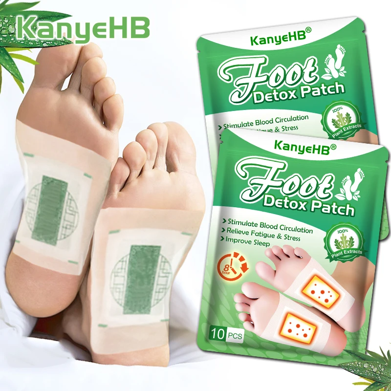 20pcs=2bags Health Foot Detox Patch Herbal Foot Detox Pads Foot Acupoint Stickers Relieve Fatigue Sleep Aid Relax Body A1142