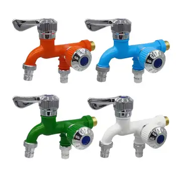 Rubinetto per lavatrice con ingresso e due prese, piscina con mocio in plastica, balcone, bagno, apertura rapida multifunzionale a doppia bocca 1