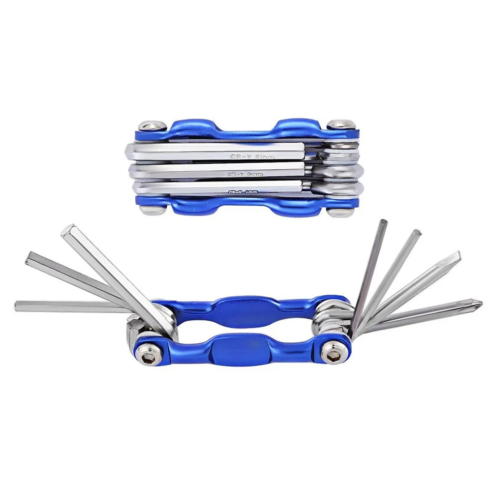 1pc 경량 휴대용 7-in-1 자전거 수리 도구 키트 MTB 로드 바이크 사이클링을 위한 다기능 육각 렌치 드라이버 세트