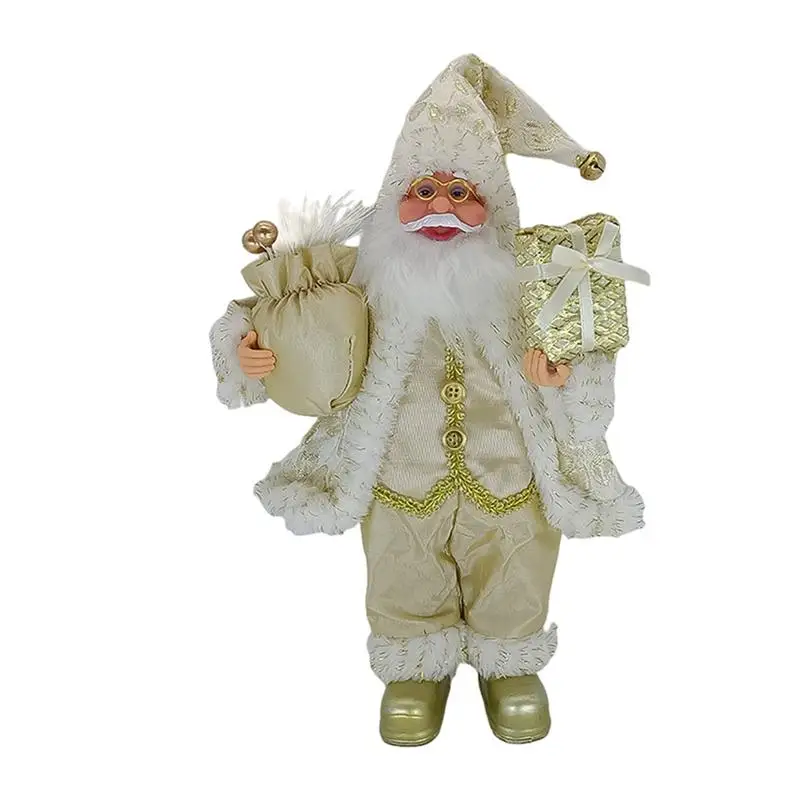 

Christmas Standing Santa Claus Plush Doll universal Santa Claus Figurines Winter holiday festival Christmas Gifts Figurines